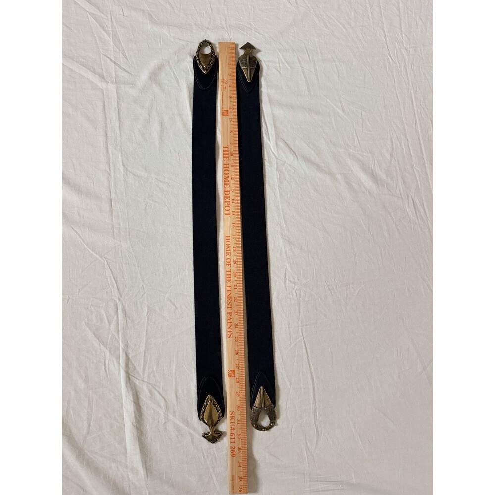 Vtg Omega & Day Lor Stretch Belt Bundle Black Elastic Gold Tone Statement Buckle - Picture 14 of 16